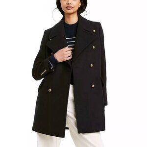NWT Nili Lotan X Target Black Double Breasted Wool Peacoat Overcoat Women's L